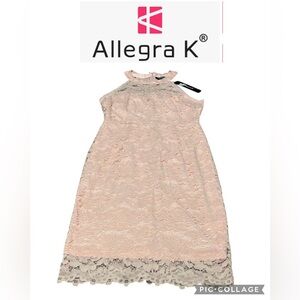 Allegra K Pink Lace Midi Dress
